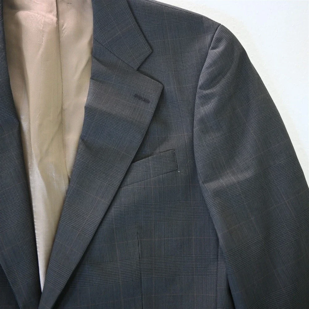 Vtg Chaps Ralph Lauren 39L 40L‎ Glenn Check 100% Wool Mens Blazer Sport Coat